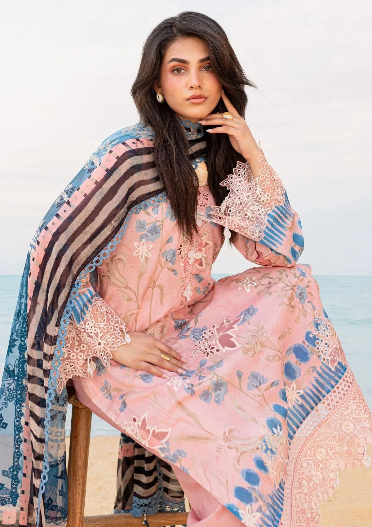 Lawn Collection - Nureh - Gardenia - Embroidered 24 - NS#132 - Official Nureh - Agha Fabrics UK