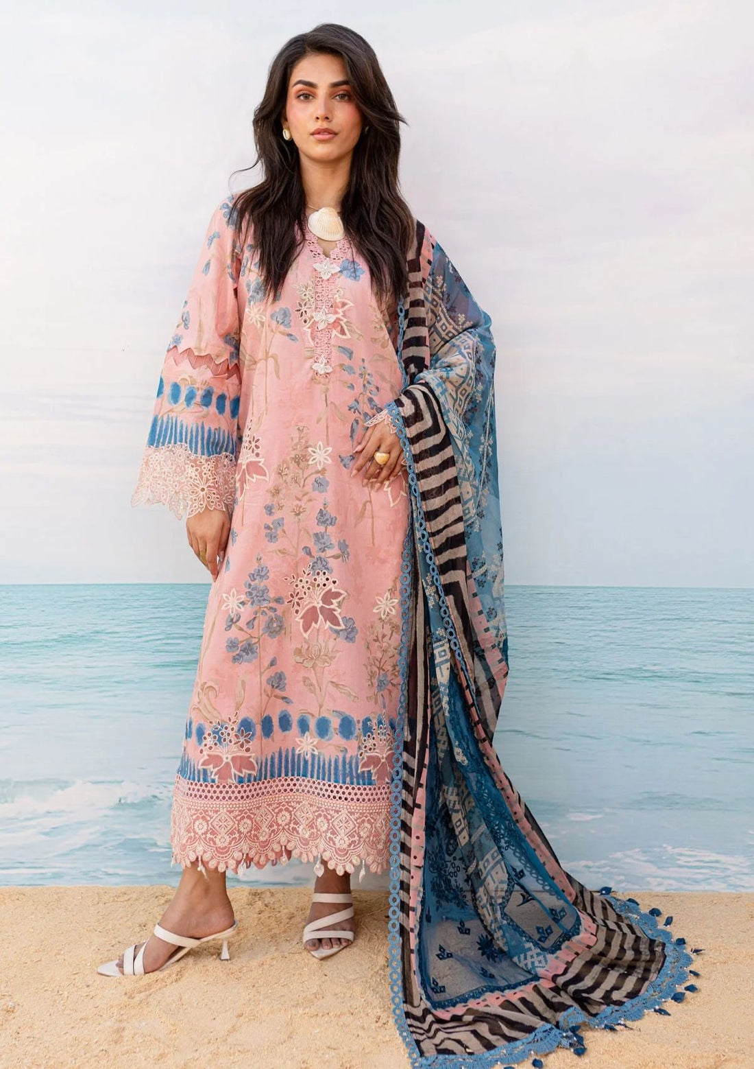 Lawn Collection - Nureh - Gardenia - Embroidered 24 - NS#132 - Official Nureh - Agha Fabrics UK