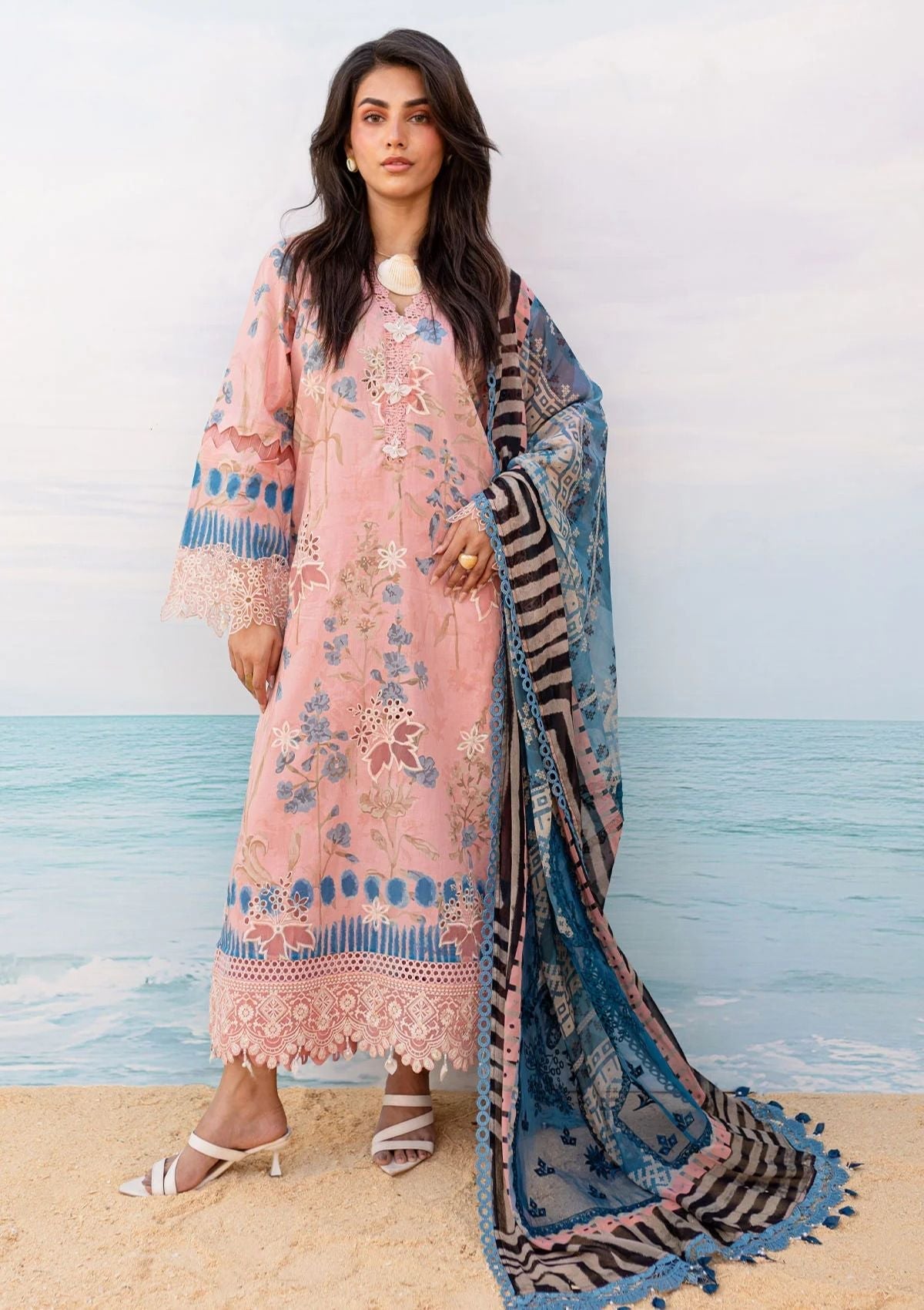 Lawn Collection - Nureh - Gardenia - Embroidered 24 - NS#132 - Official Nureh - Agha Fabrics UK