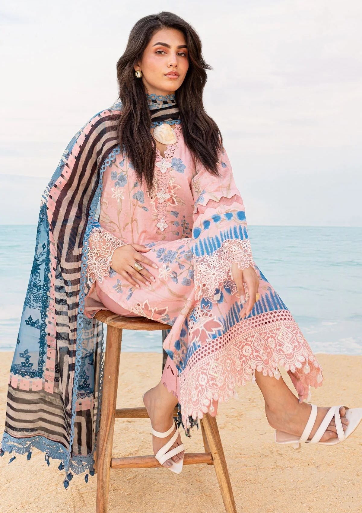 Lawn Collection - Nureh - Gardenia - Embroidered 24 - NS#132 - Official Nureh - Agha Fabrics UK