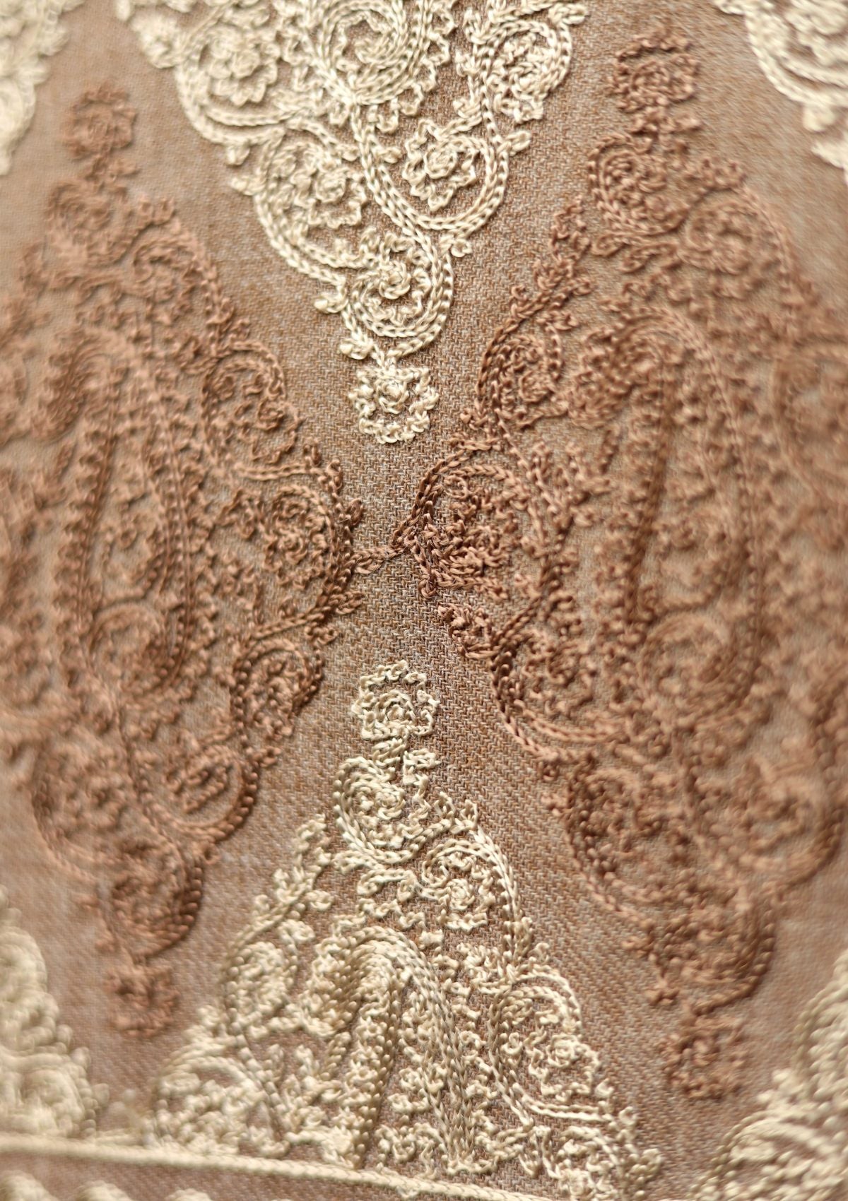 Ari Work Wool Shawl D - 58 - D Brown - Official Shawls Niche - Agha Fabrics UK