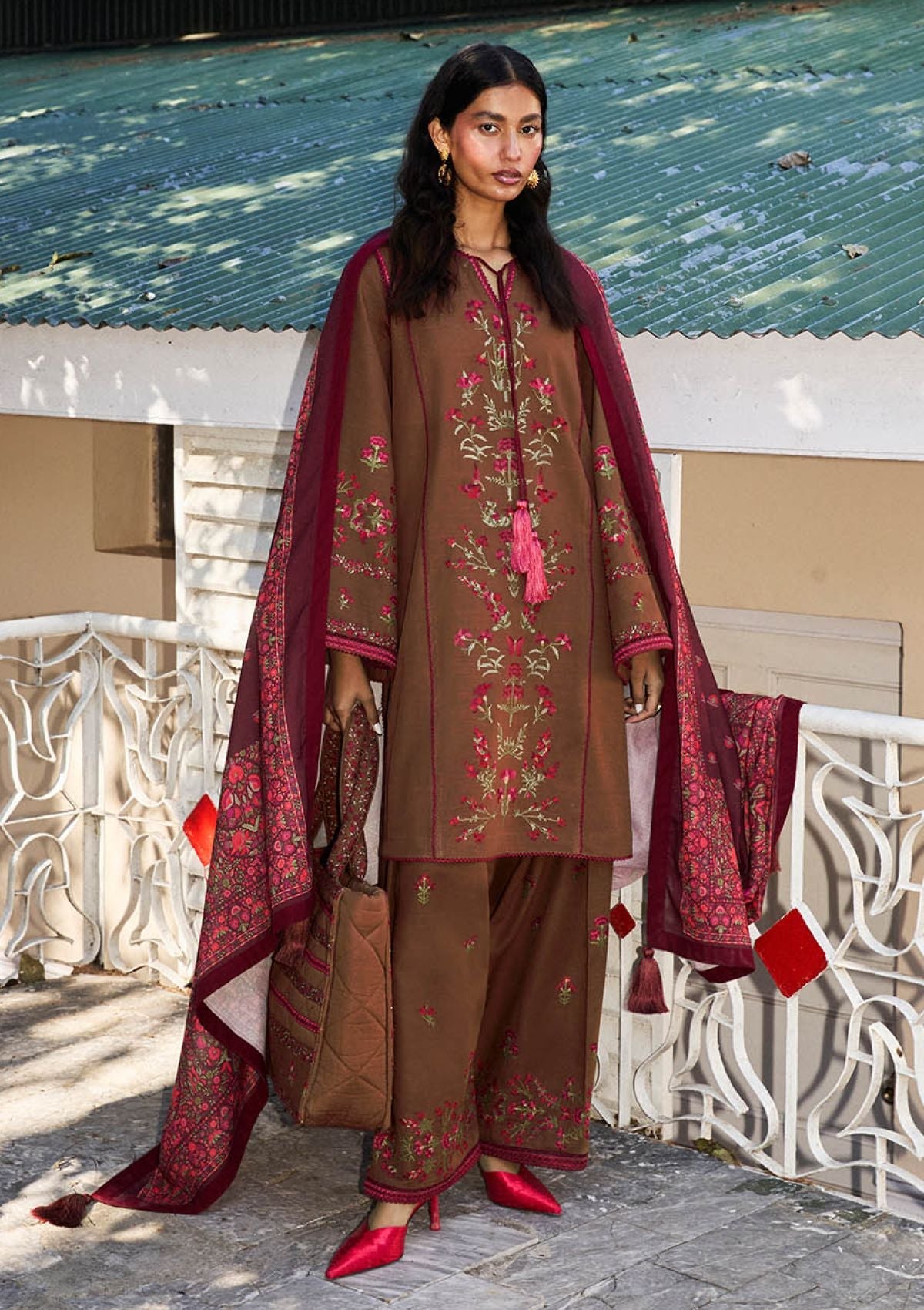 Winter Collection - Jugnu by Hussain Rehar - Autumn Winter - Hazel - Official Jugnu by Hussain Rehar - Agha Fabrics UK