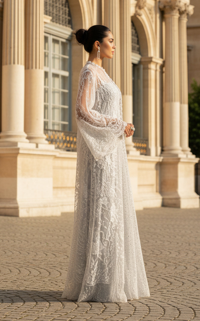 Threads and Motifs | Formal Dresses 25 | Net Embroidered Jacket With Skirt