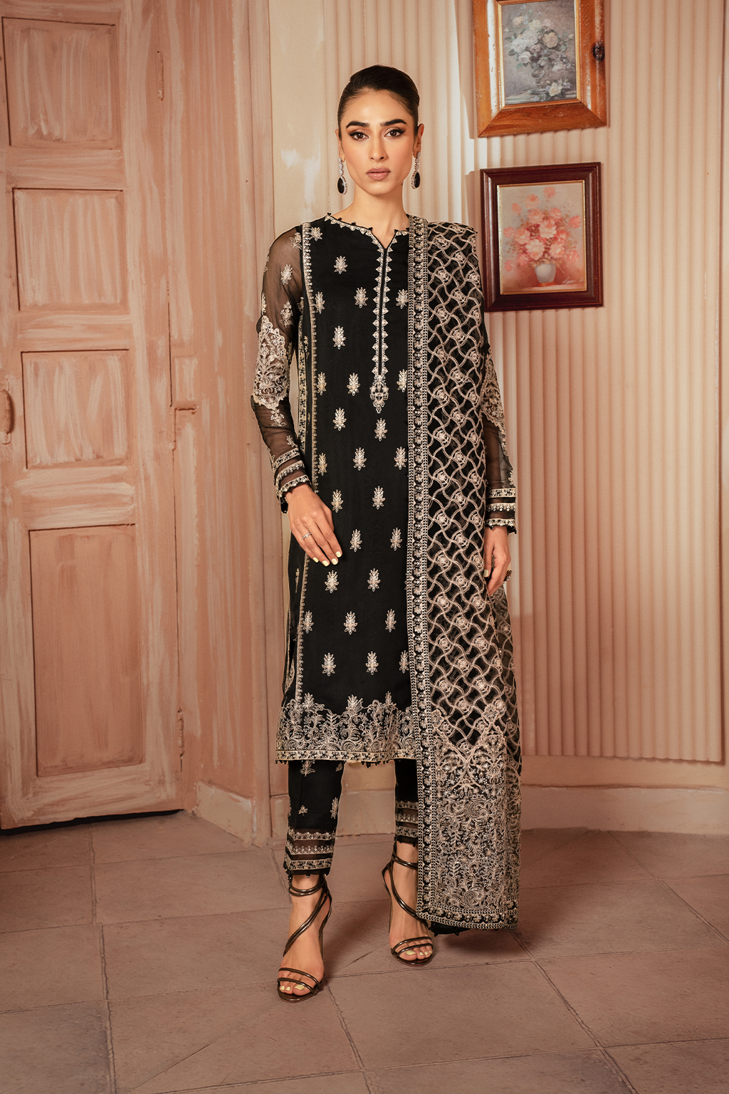 Iznik | Chiffonkari Formals | ICK-03 Embroidered Chiffon - Official Iznik - Agha Fabrics UK