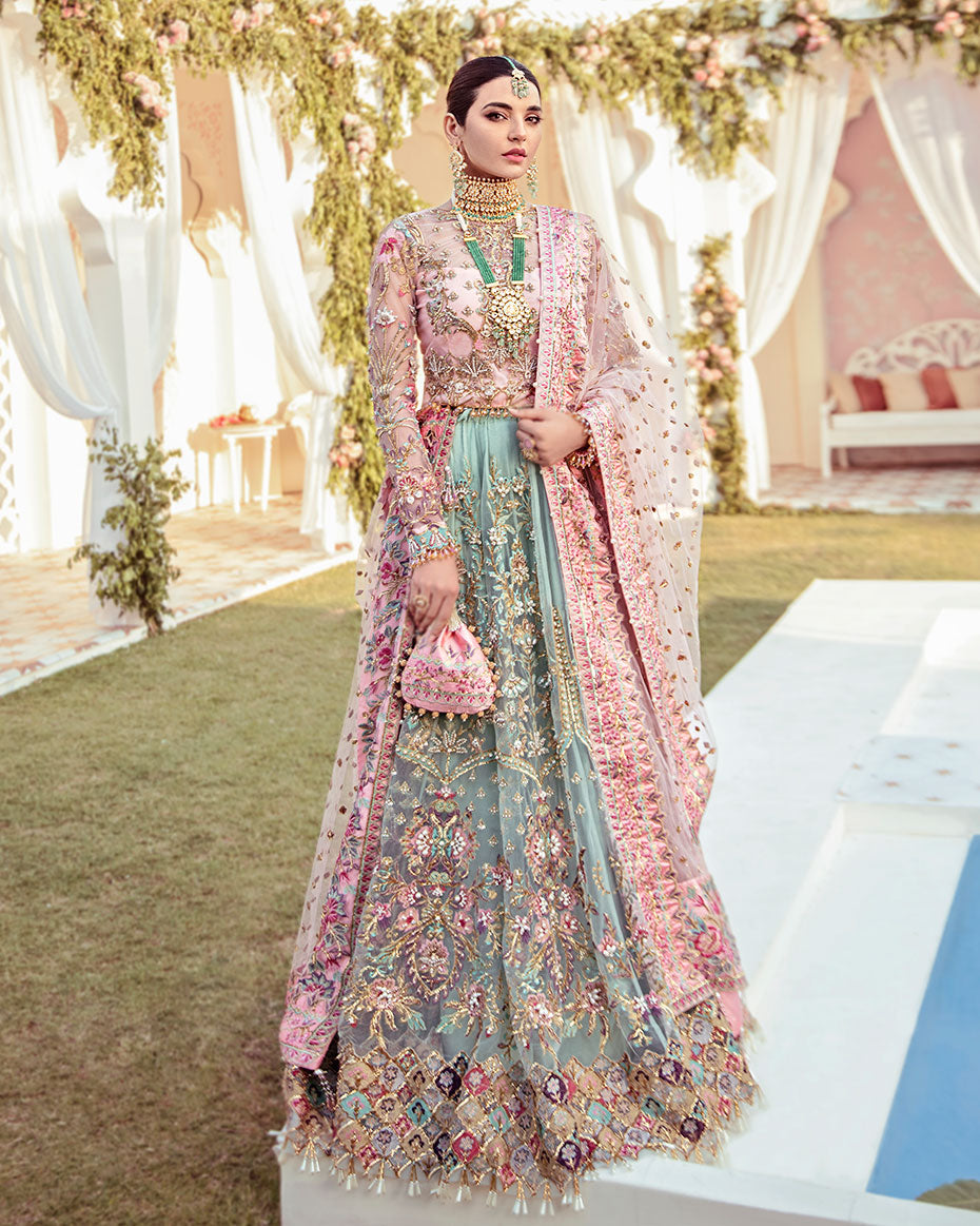 Gulaal | Wedding Formals | Joli Embroidered Net 3-Piece Suit WS-03 - Official Gulaal - Agha Fabrics UK