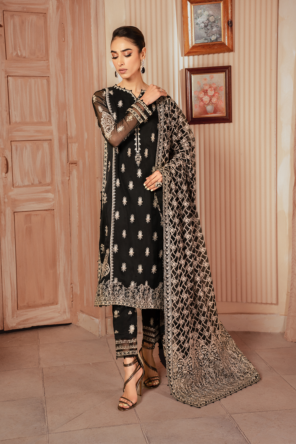 Iznik | Chiffonkari Formals | ICK-03 Embroidered Chiffon - Official Iznik - Agha Fabrics UK