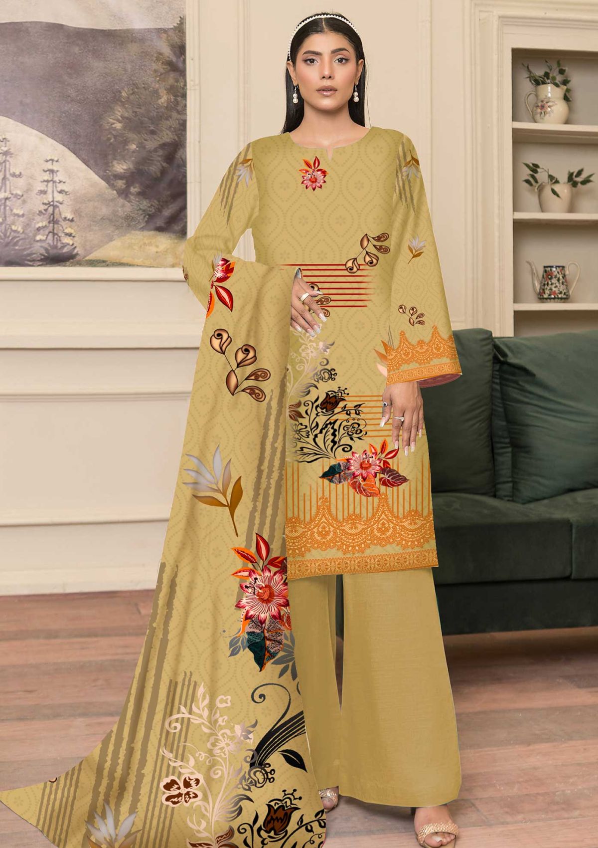 Winter Collection - Art n Style - Monsoon Linen 24 - AMS#04 - Official Art n Style - Agha Fabrics UK