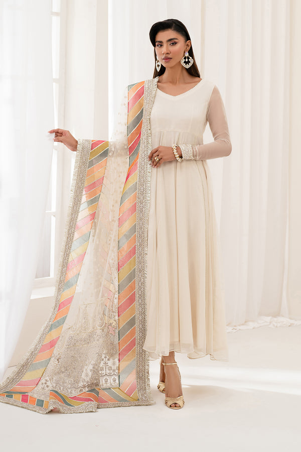 Baroque | Luxury Pret 25 | EMBROIDERED CHIFFON PR-1098 - Official Baroque - Agha Fabrics UK