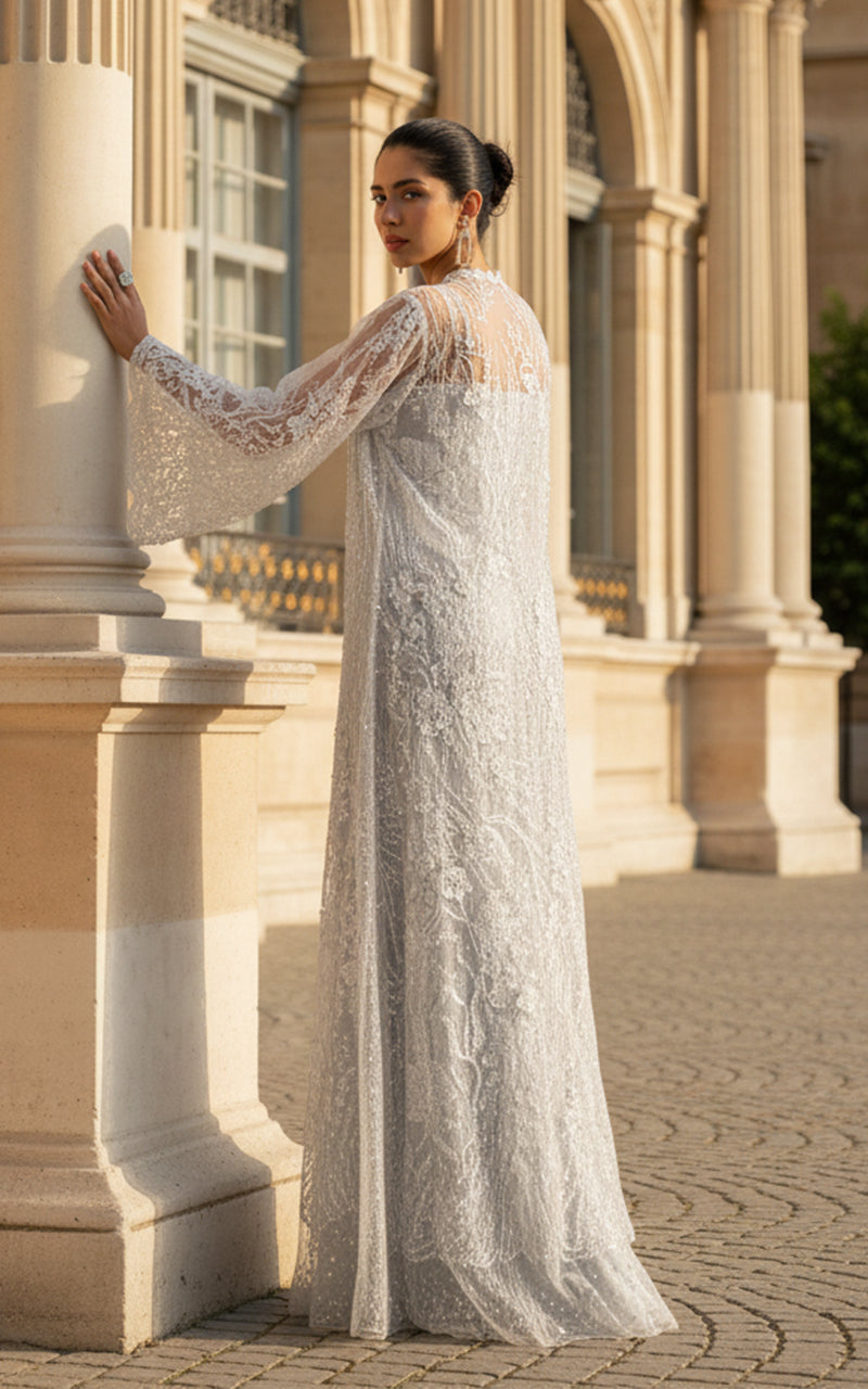 Threads and Motifs | Formal Dresses 25 | Net Embroidered Jacket With Skirt