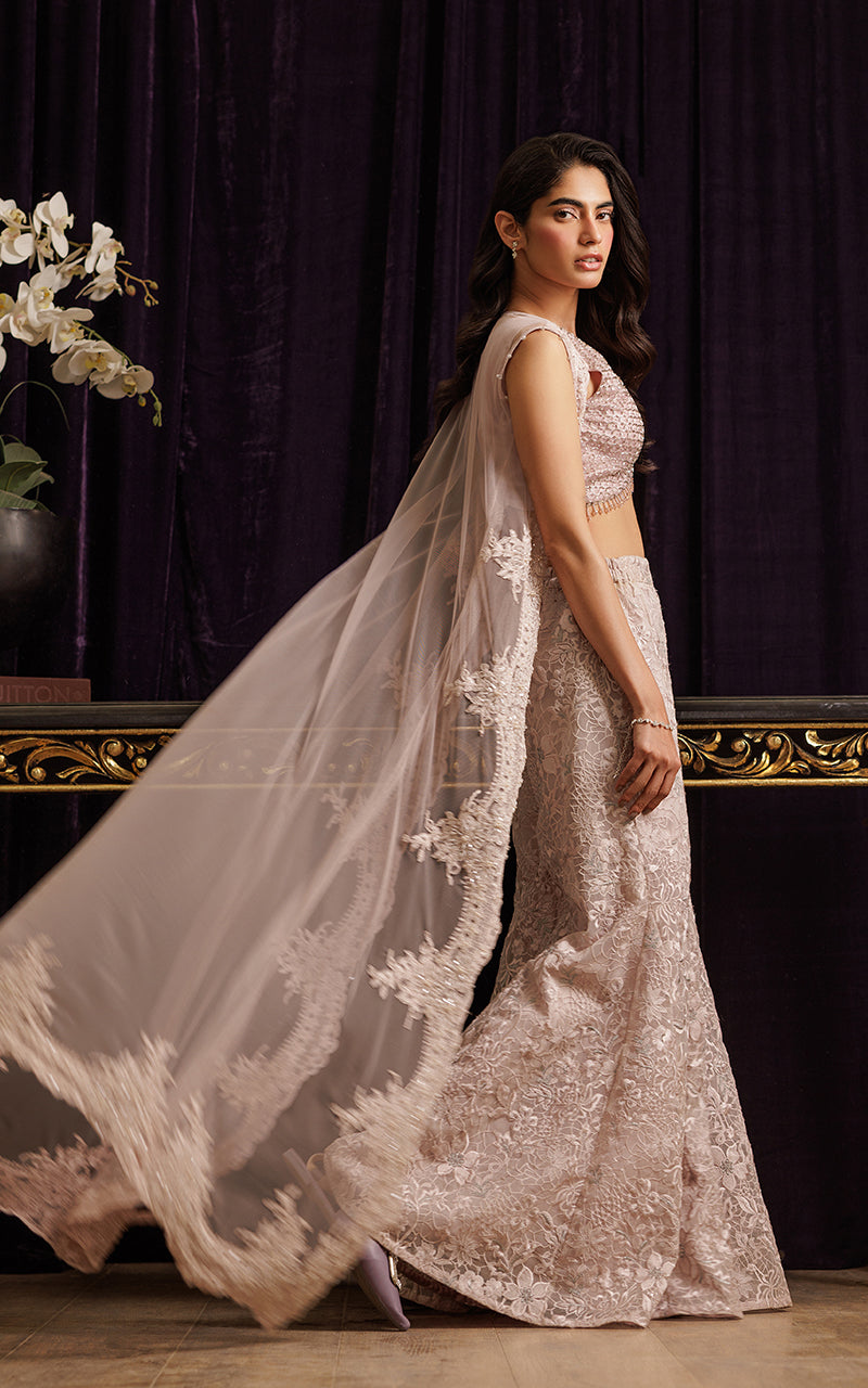 Threads and Motifs | Formal Dresses 25 | Net Embroidered Jacket with Embroidered Tube & Trouser