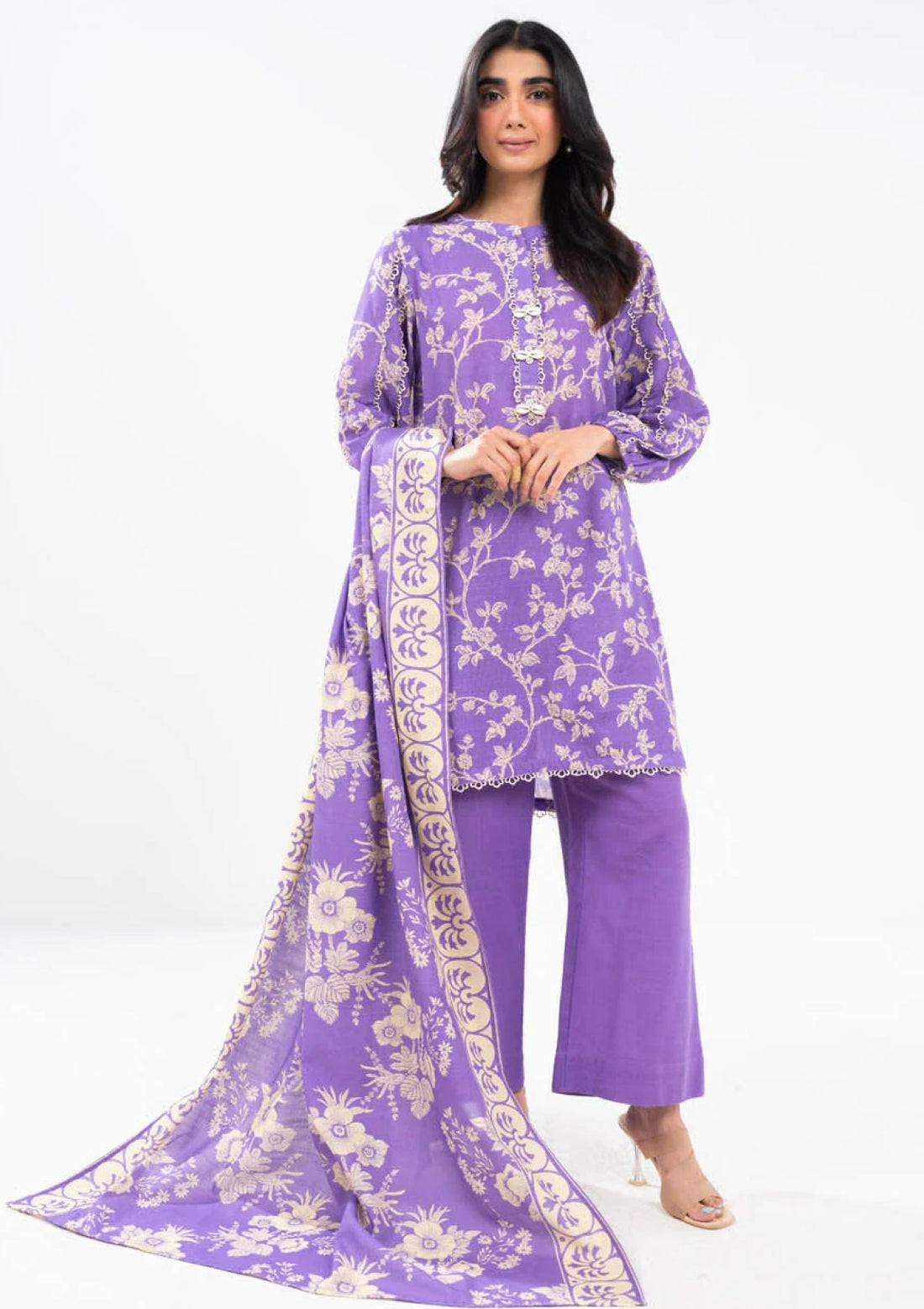Winter Collection - Al Karam - Unstitched 24 - FW-27.1-24-PURPLE - Official Al Karam - Agha Fabrics UK