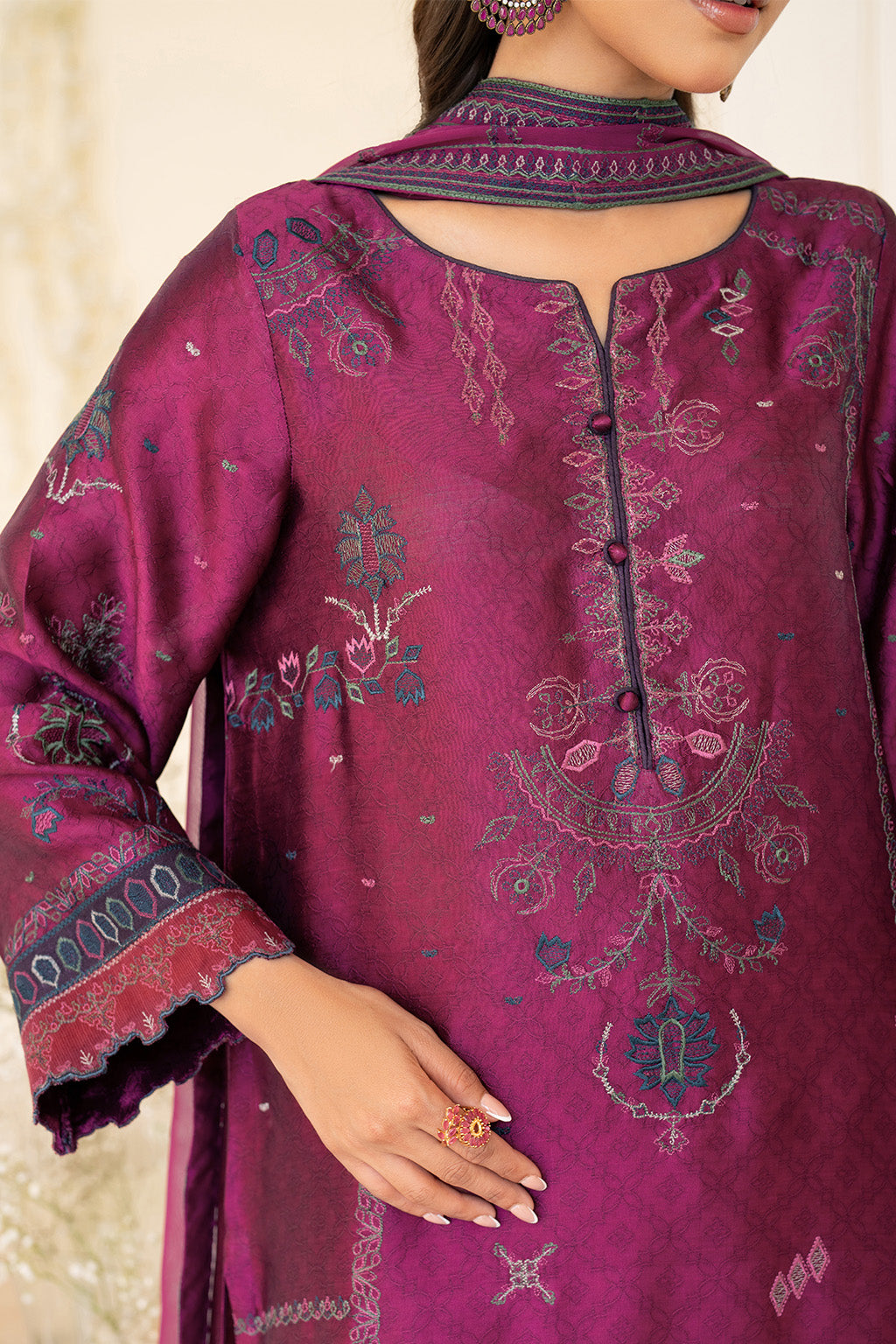 Iznik | Festive Formal | UE-436 Embroidered Pure silk - Official Iznik - Agha Fabrics UK