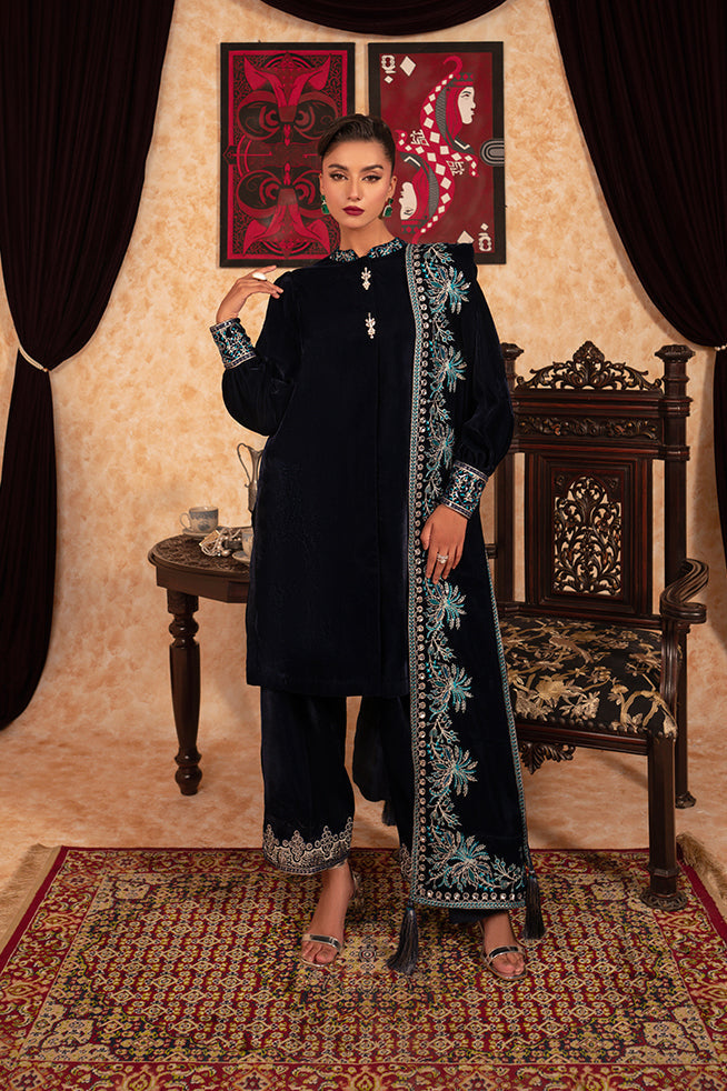 Fozia Khalid | Velvet Deck | Spade - Official Fozia Khalid - Agha Fabrics UK
