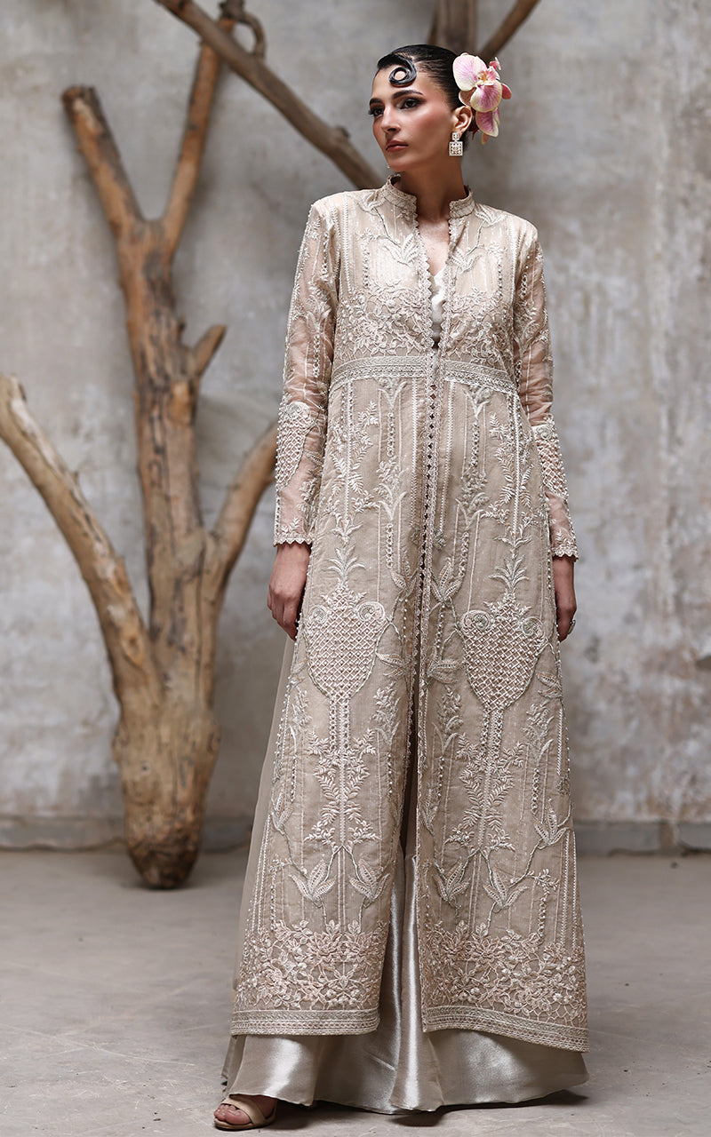 Threads and Motifs | Formal Dresses 25 | NET EMBROIDERED JACKET WITH GHARARA