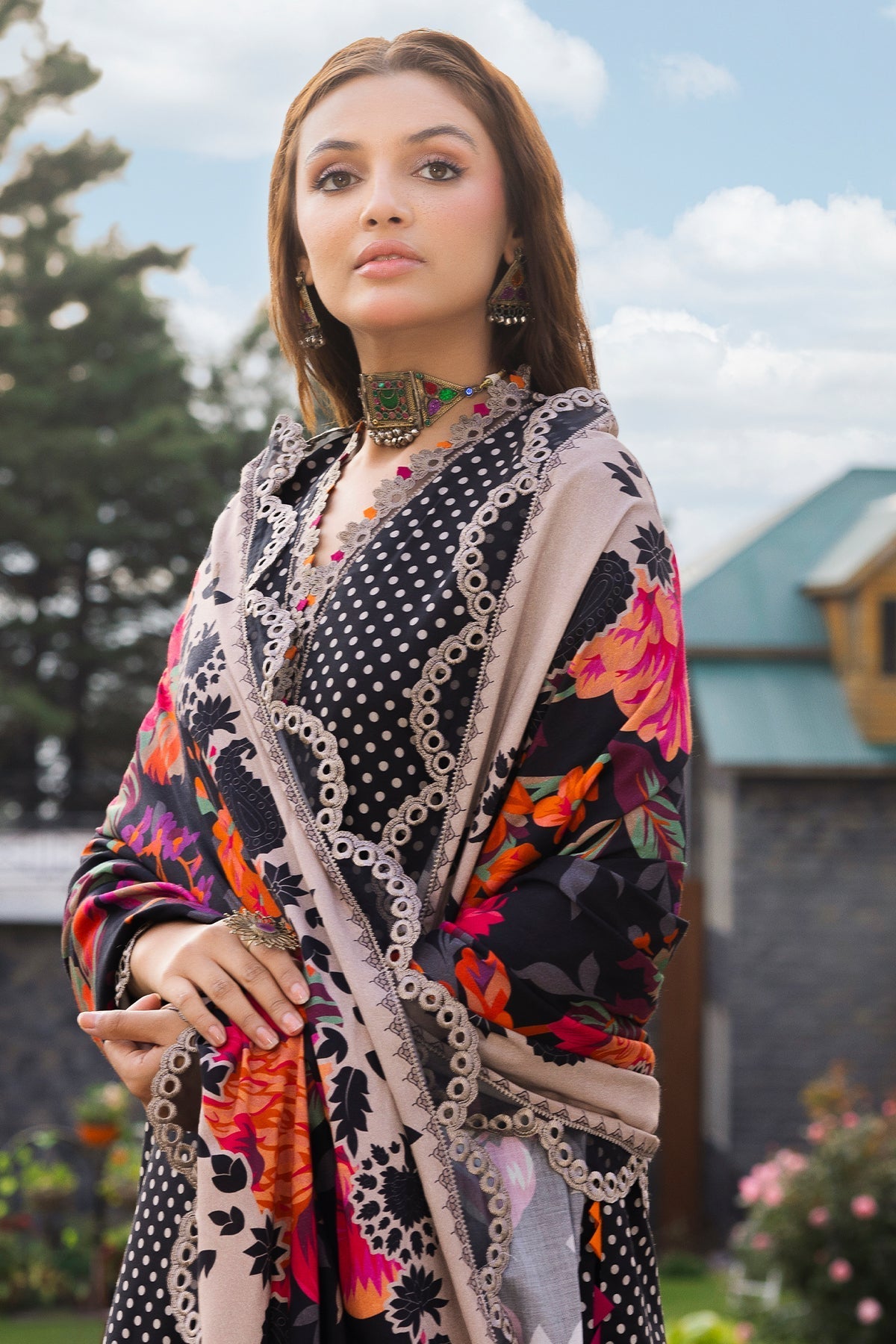 Charizma | Aniiq Embroidered Collection | STAPLE SHAWL ANW4-01 - Official Charizma - Agha Fabrics UK