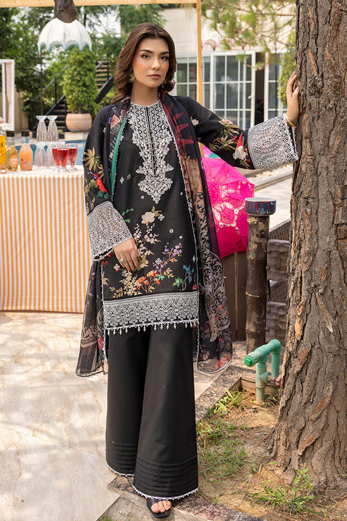 Saad Shaikh | Lawn 25 | Black - Zestel