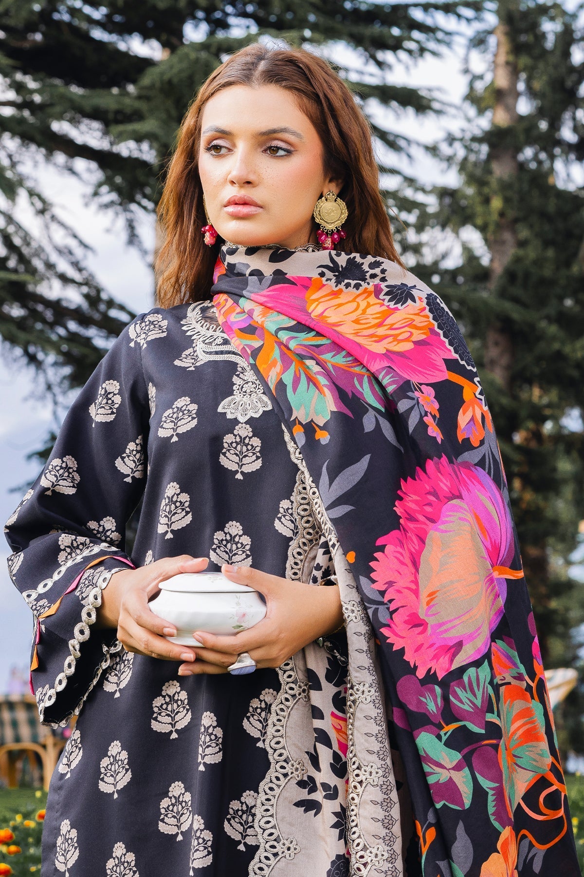 Charizma | Aniiq Embroidered Collection | STAPLE SHAWL ANW4-07 - Official Charizma - Agha Fabrics UK