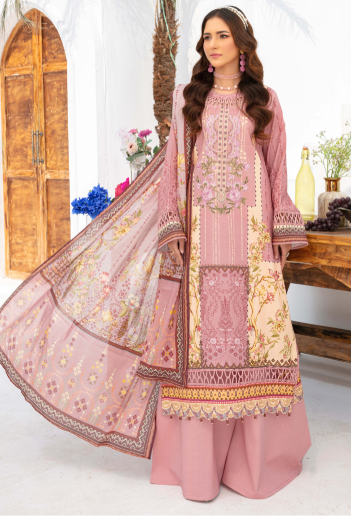 Humdum | Saira Bano Lawn 24 | D01 - Official HumDum - Agha Fabrics UK
