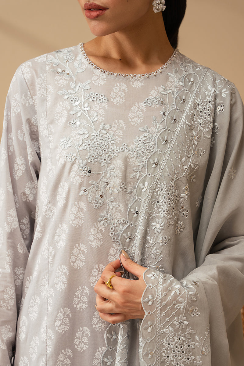 Cross Stitch | Mahiri Embroidered Lawn 24 | PEARL BLUE - Official Cross Stitch - Agha Fabrics UK