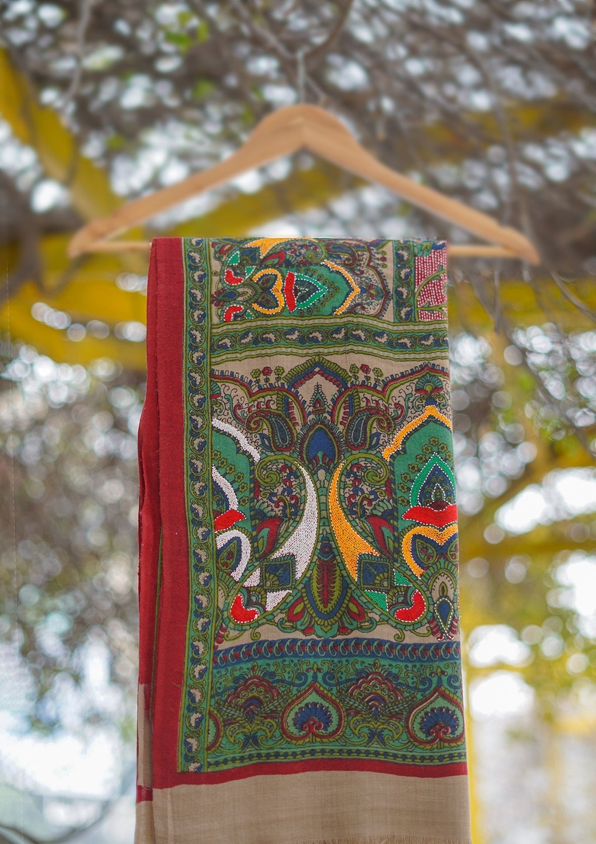 Wool Needle Work Shawl D - 44S - N BLUE