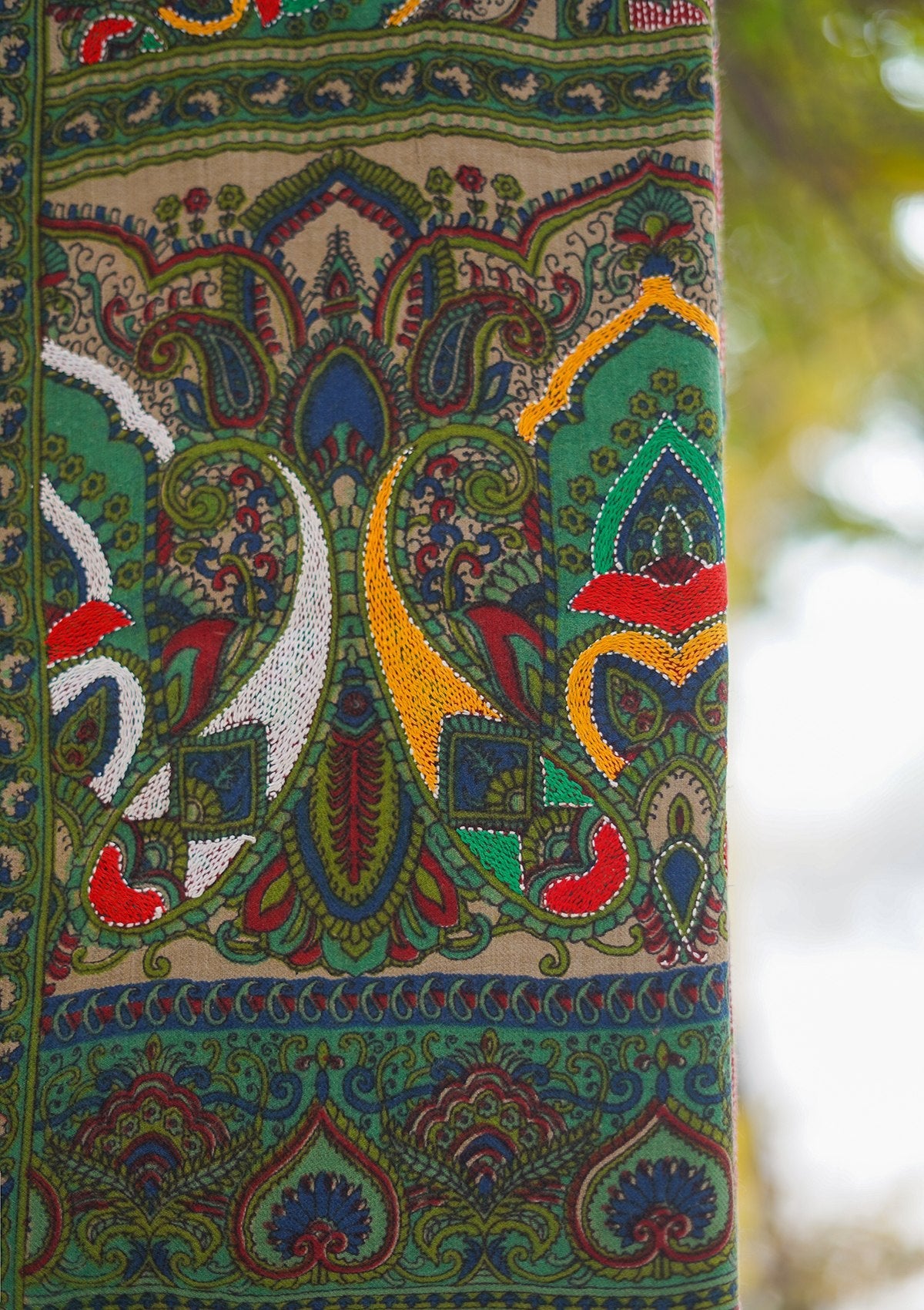 Wool Needle Work Shawl D - 44S - N BLUE