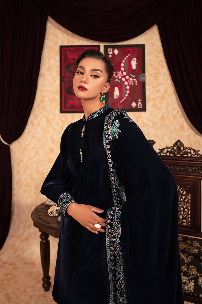 Fozia Khalid | Velvet Deck | Spade - Official Fozia Khalid - Agha Fabrics UK