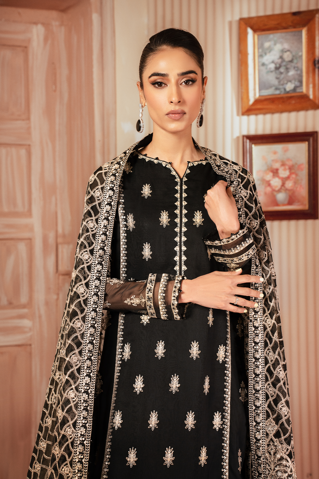 Iznik | Chiffonkari Formals | ICK-03 Embroidered Chiffon - Official Iznik - Agha Fabrics UK