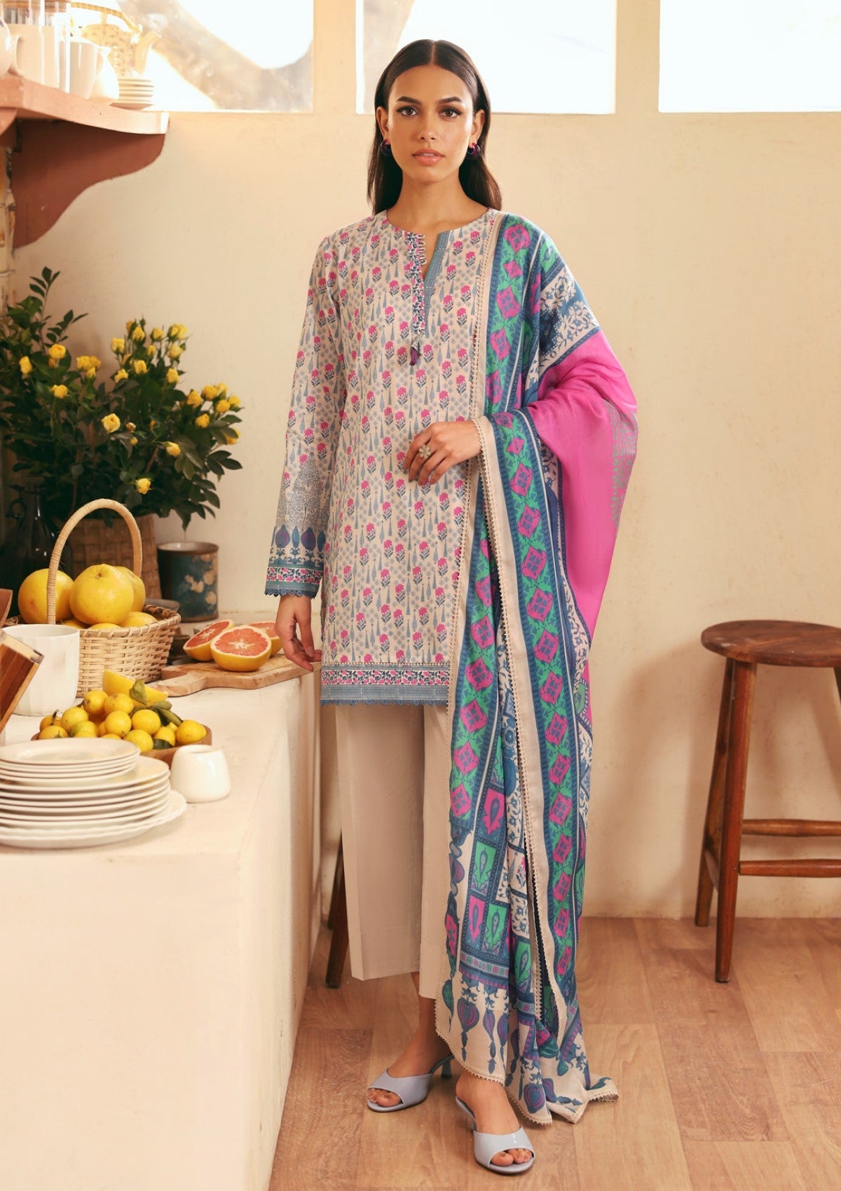 Lawn - Sahar - Selene Premium - 3 Pcs - SSP#03 - SULTANÃÂ¢ÃÂÃÂS GARDEN