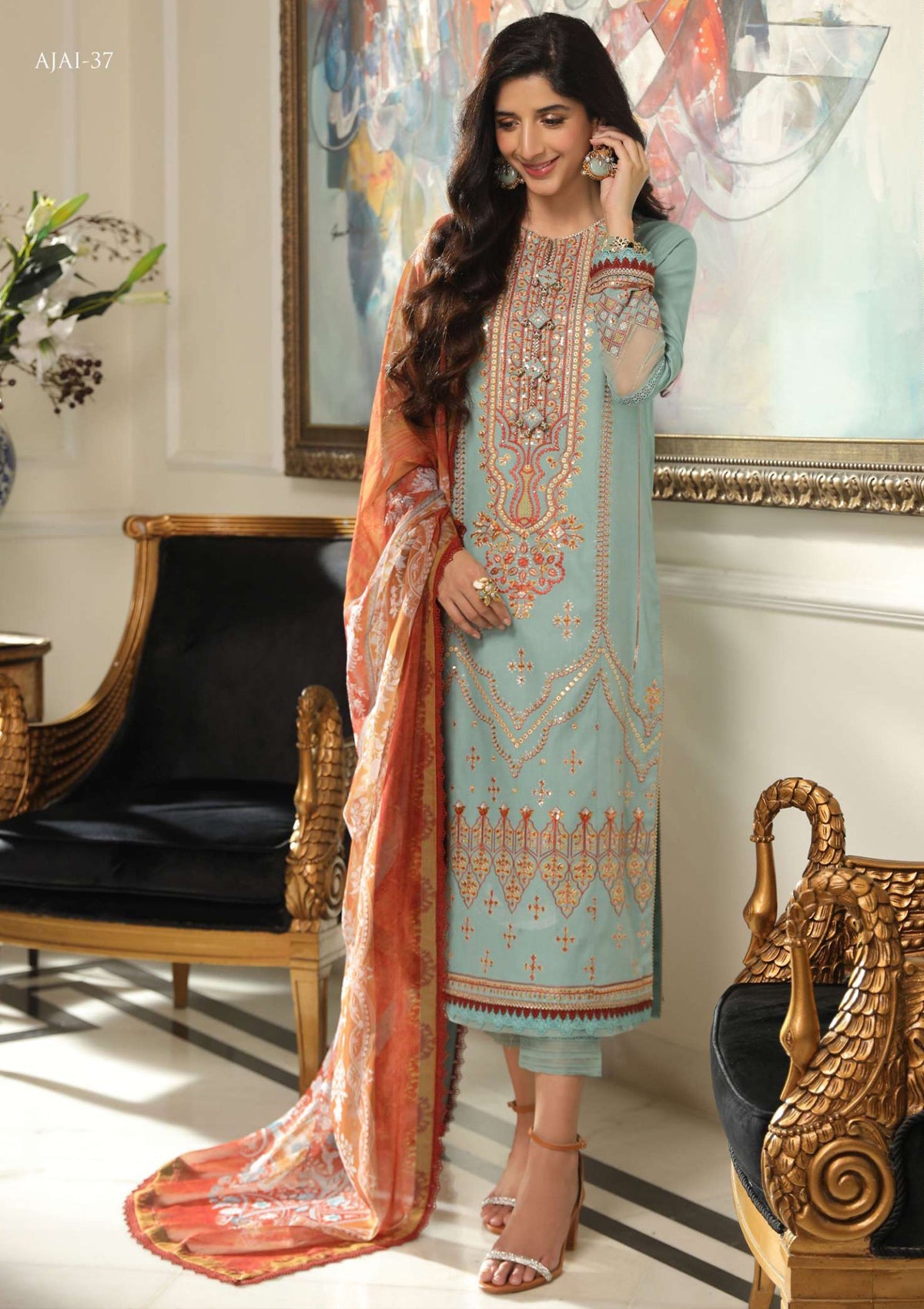 Lawn Collection - Asim Jofa - Aira - AJAI#37 - Official Asim Jofa - Agha Fabrics UK