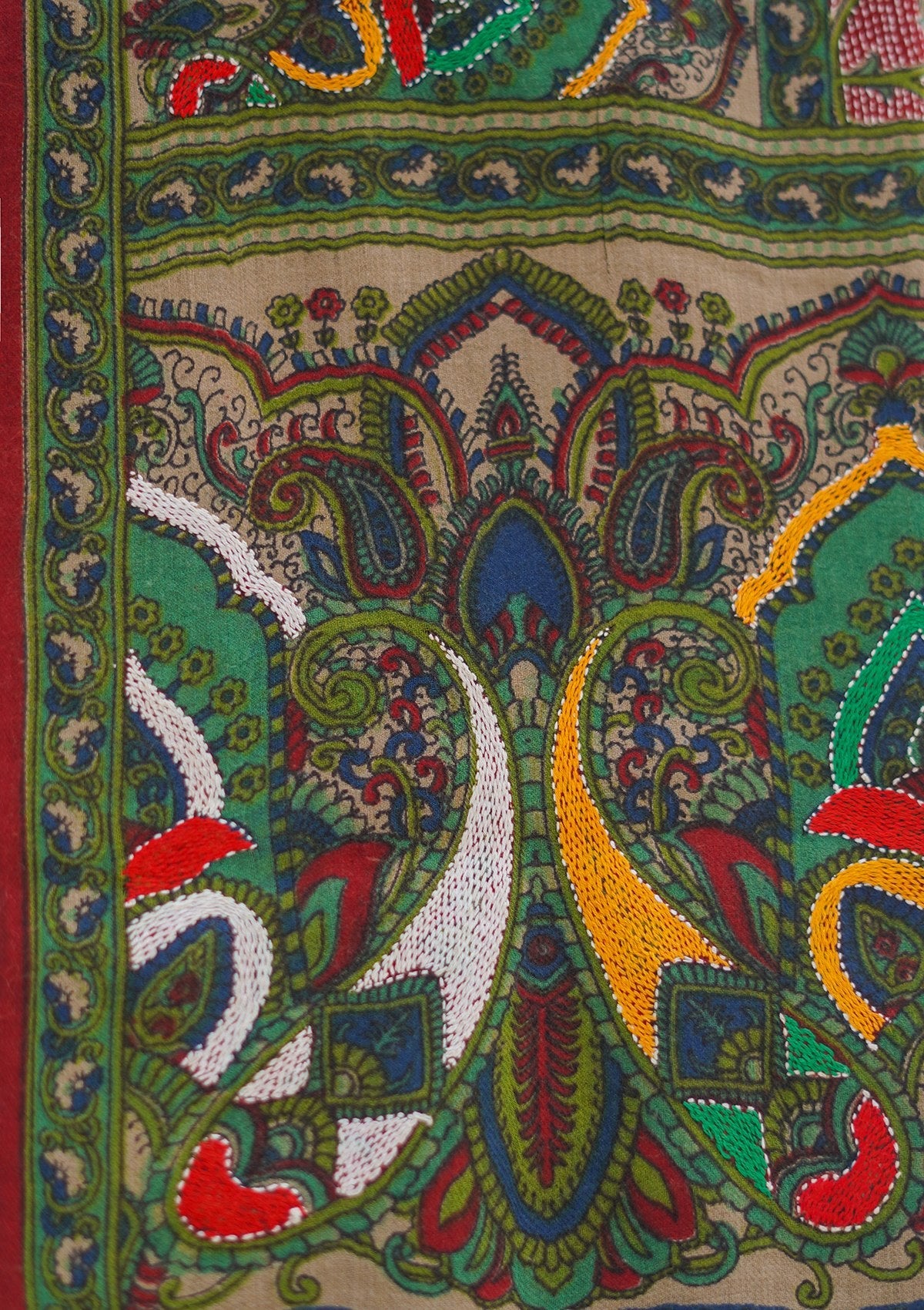 Wool Needle Work Shawl D - 44S - N BLUE