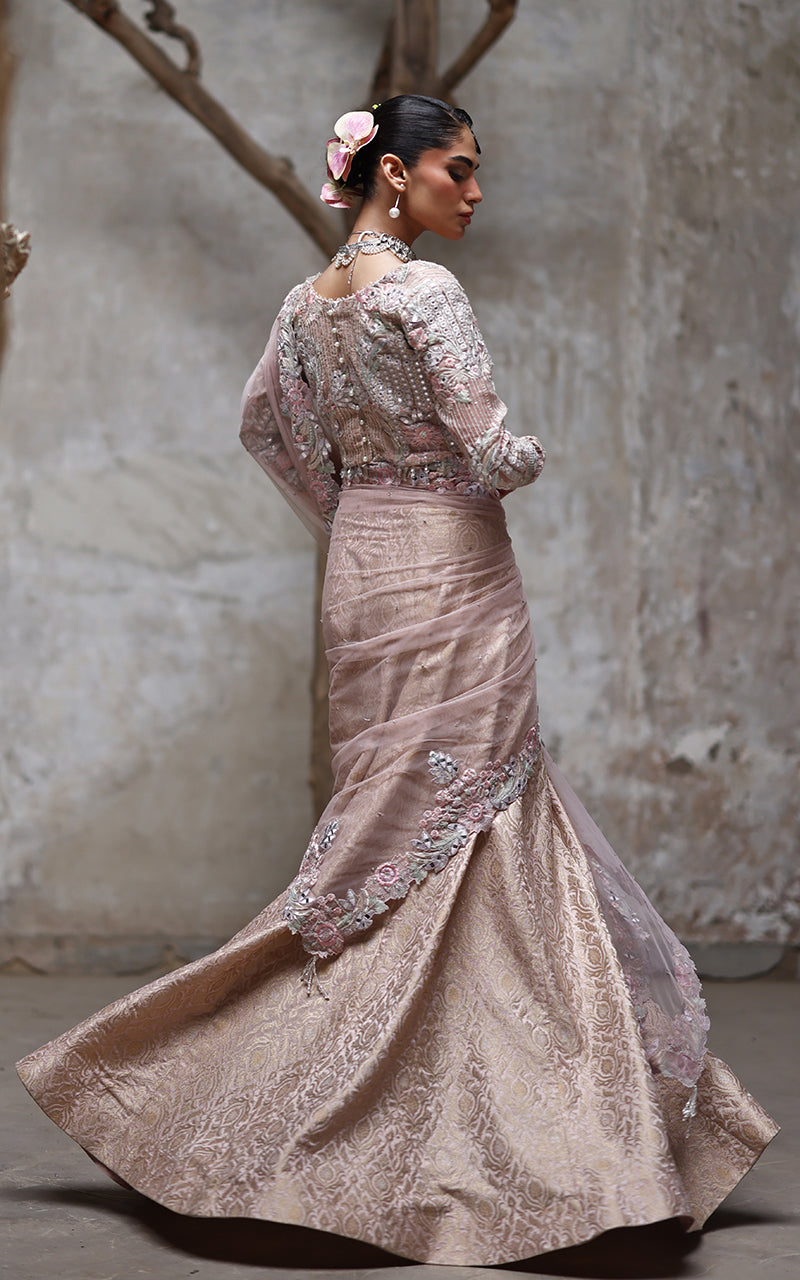 Threads and Motifs | Formal Dresses 25 | Organza Embroidered Blouse With Lehenga