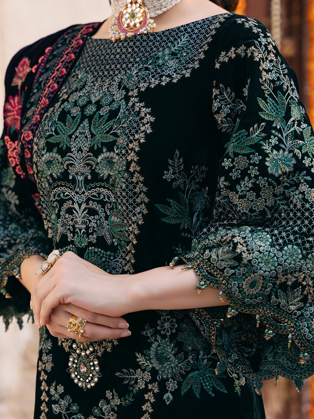 Flossie | Siara Velvet Formals | V-102 - B - Official Flossie - Agha Fabrics UK