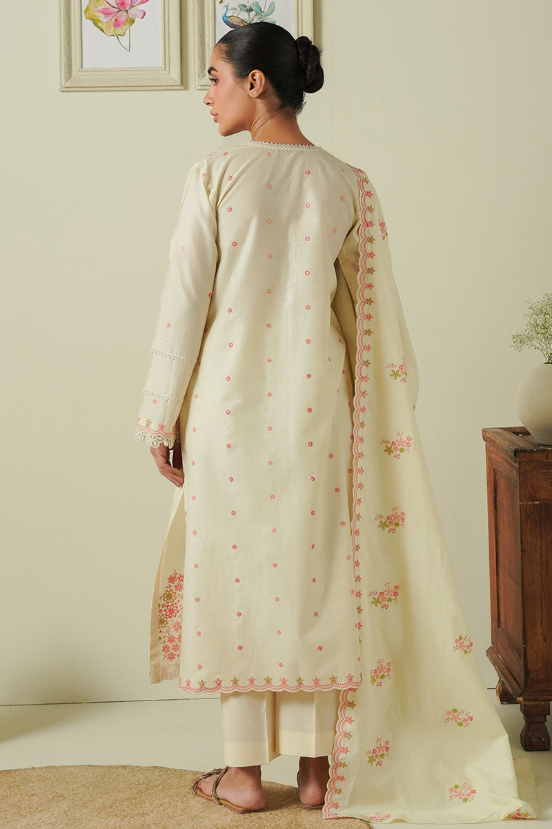 Cross Stitch | Mahiri Embroidered Lawn 24 | IVORY BLOSSOM - Official Cross Stitch - Agha Fabrics UK