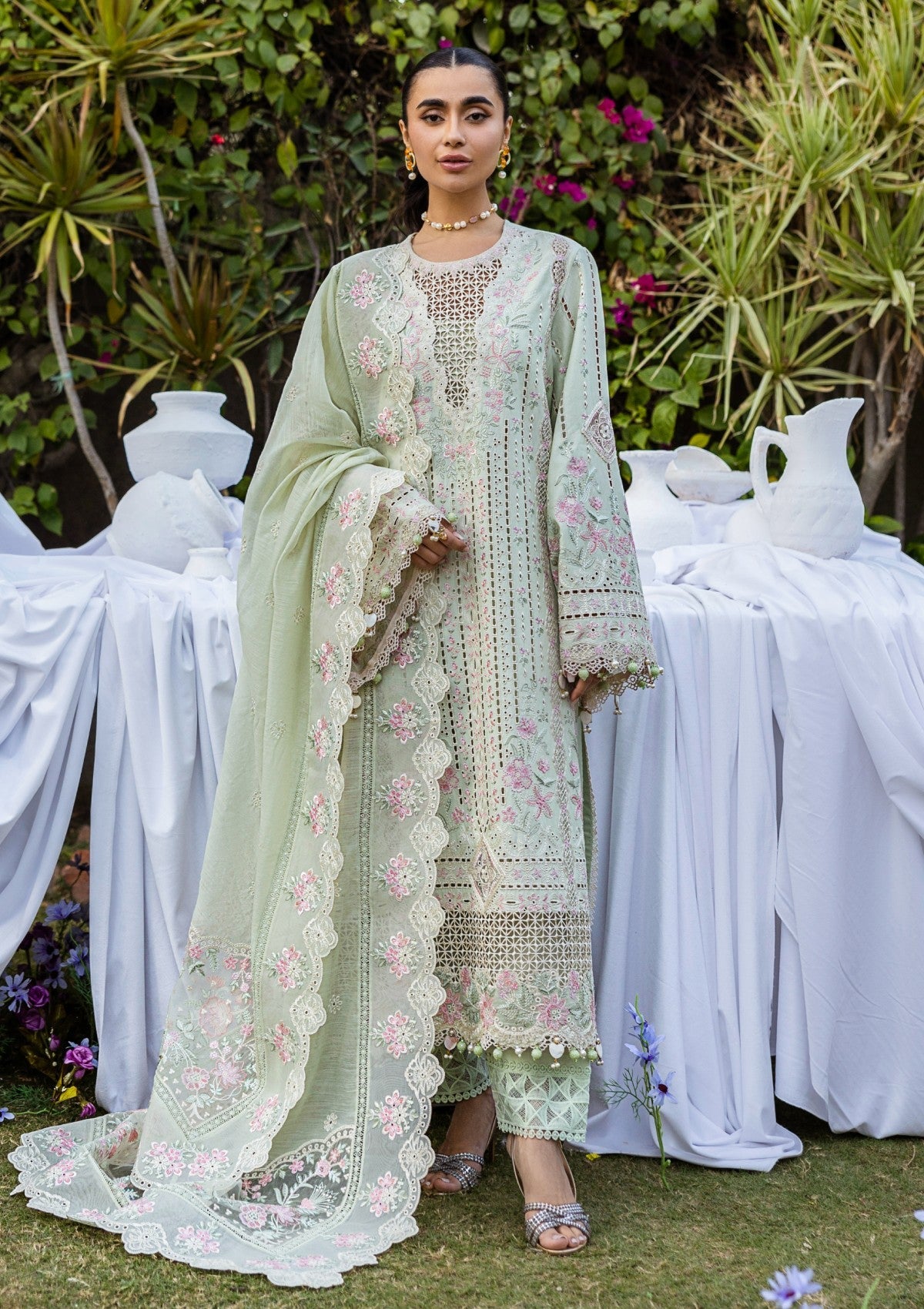 Lawn - Akbar Aslam - Alessandra - D#157 - Marais - Official Akbar Aslam - Agha Fabrics UK