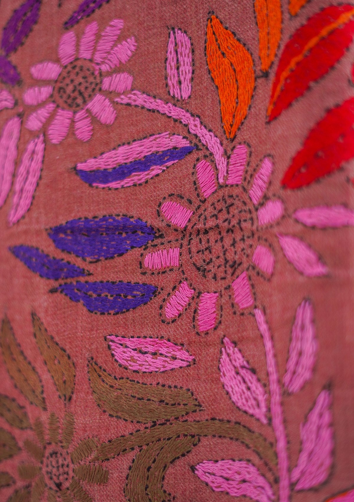 Wool Needle Work Shawl D - 48G - D BRICK