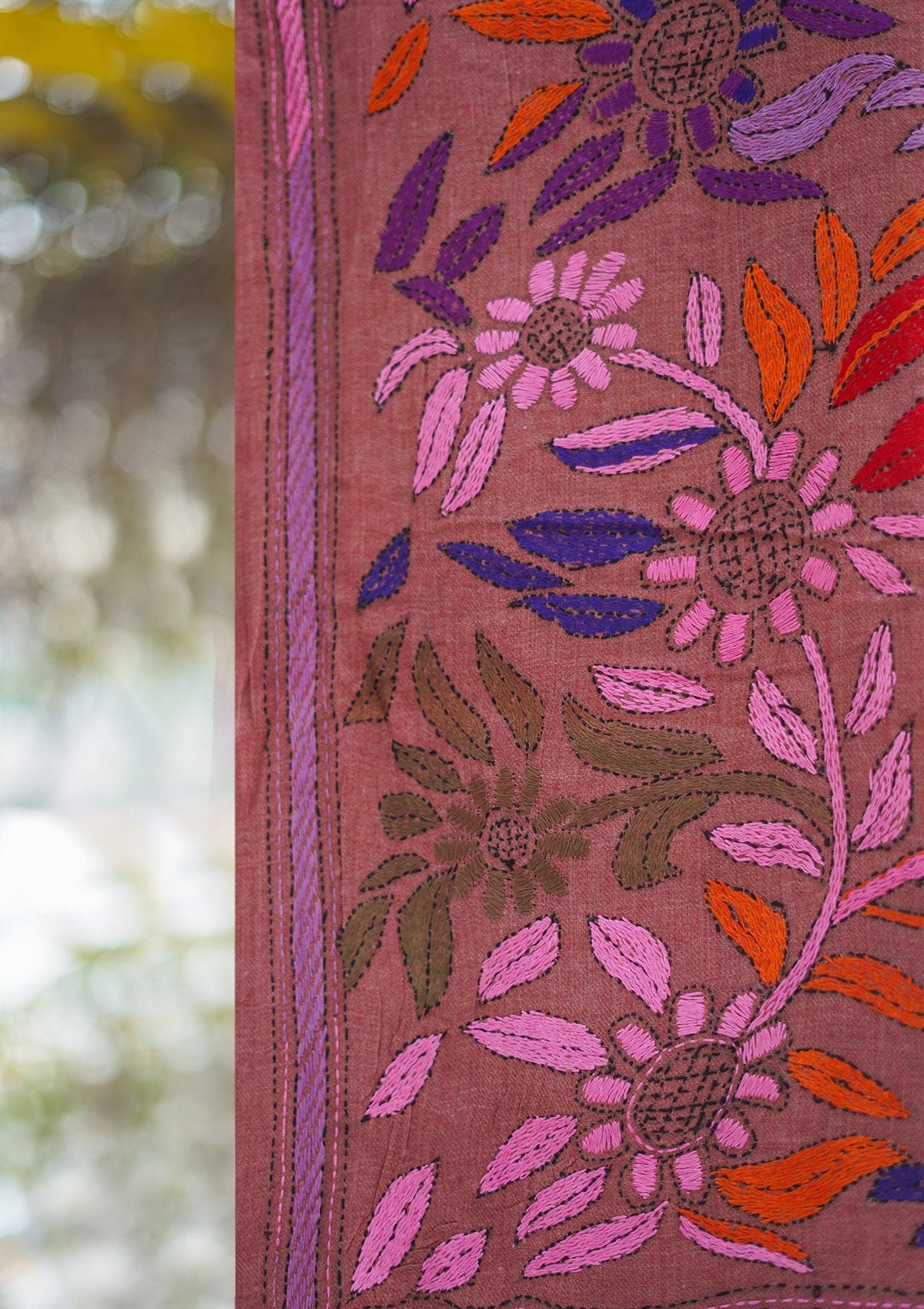 Wool Needle Work Shawl D - 48G - D BRICK