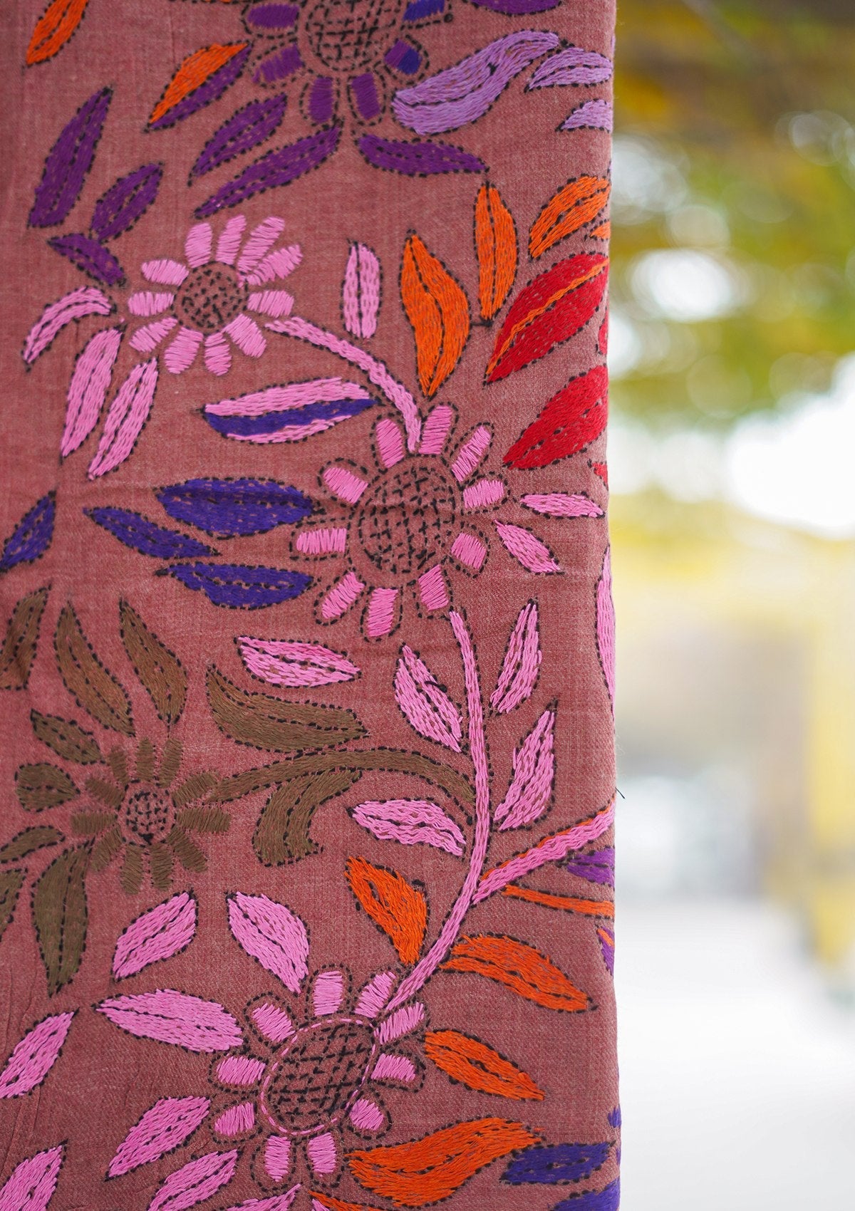 Wool Needle Work Shawl D - 48G - D BRICK