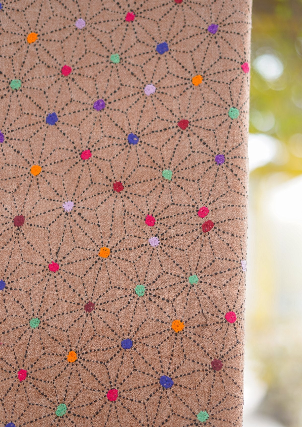 Wool Needle Work Shawl D - 43F - D BRICK