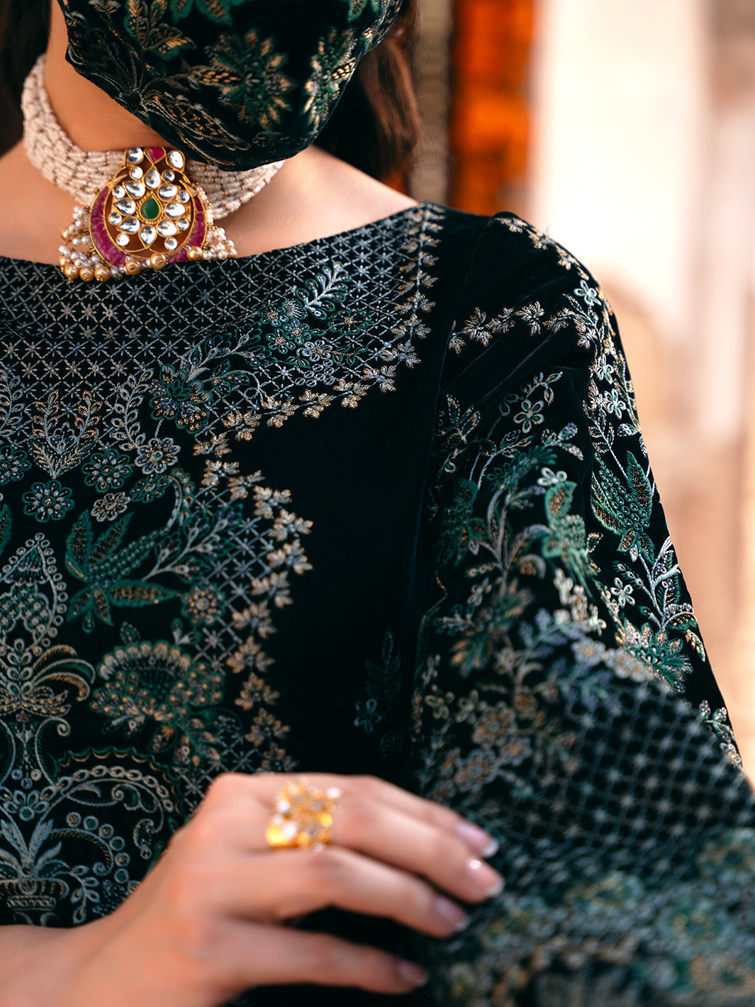 Flossie | Siara Velvet Formals | V-102 - B - Official Flossie - Agha Fabrics UK