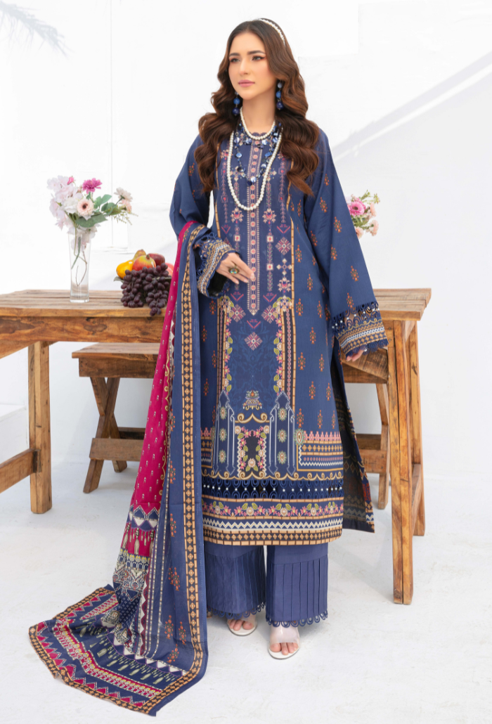 Humdum | Saira Bano Lawn 24 | D05 - Official HumDum - Agha Fabrics UK
