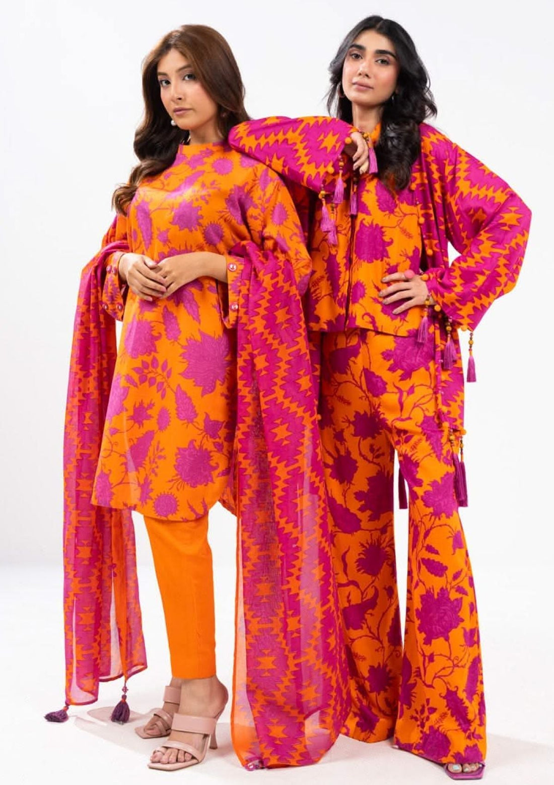 Winter Collection - Al Karam - Unstitched 24 - FW-37-24-ORANGE - Official Al Karam - Agha Fabrics UK