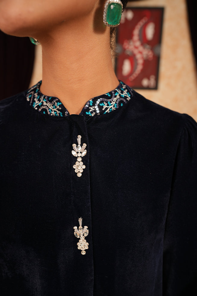 Fozia Khalid | Velvet Deck | Spade - Official Fozia Khalid - Agha Fabrics UK