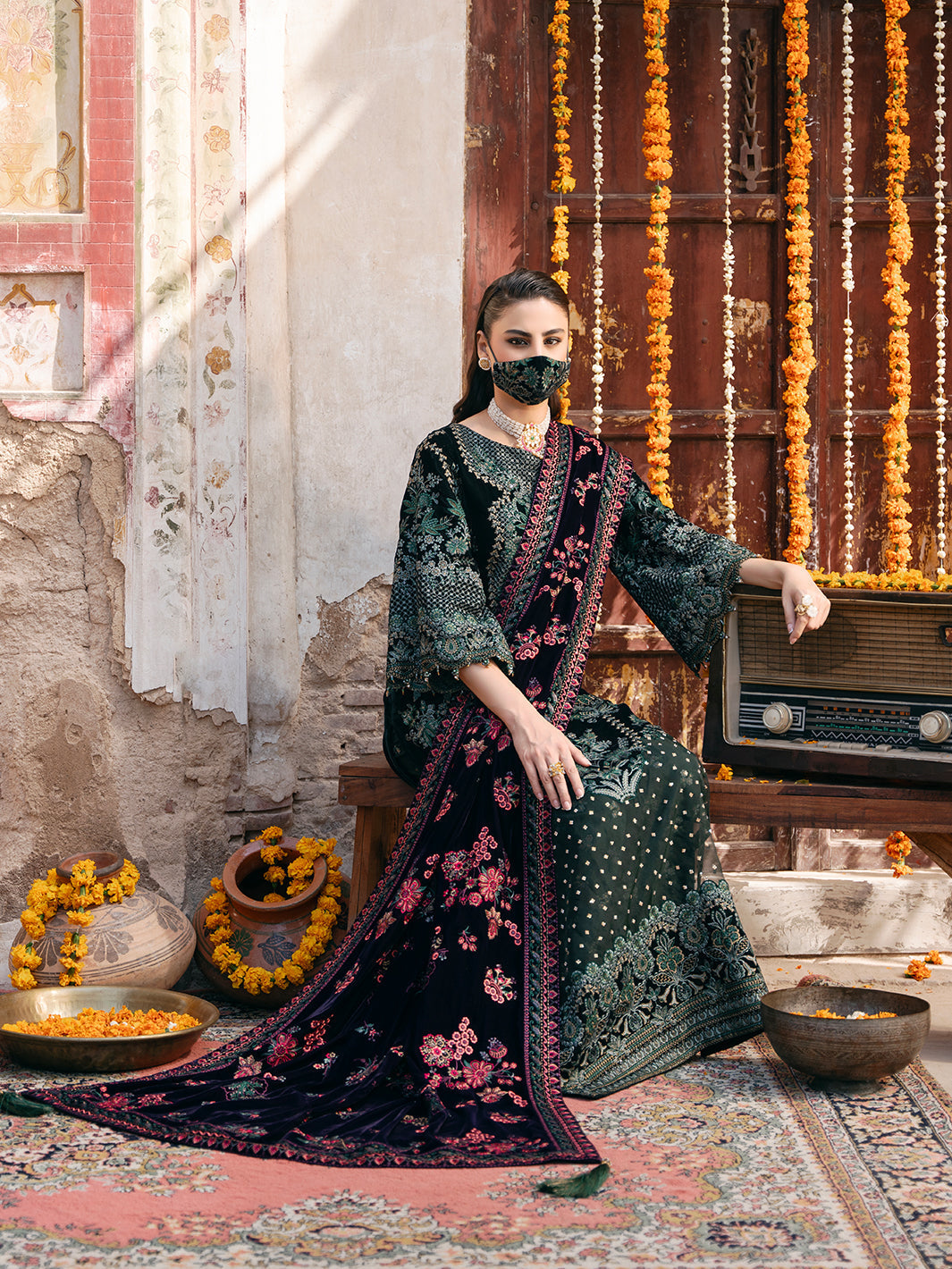 Flossie | Siara Velvet Formals | V-102 - B - Official Flossie - Agha Fabrics UK