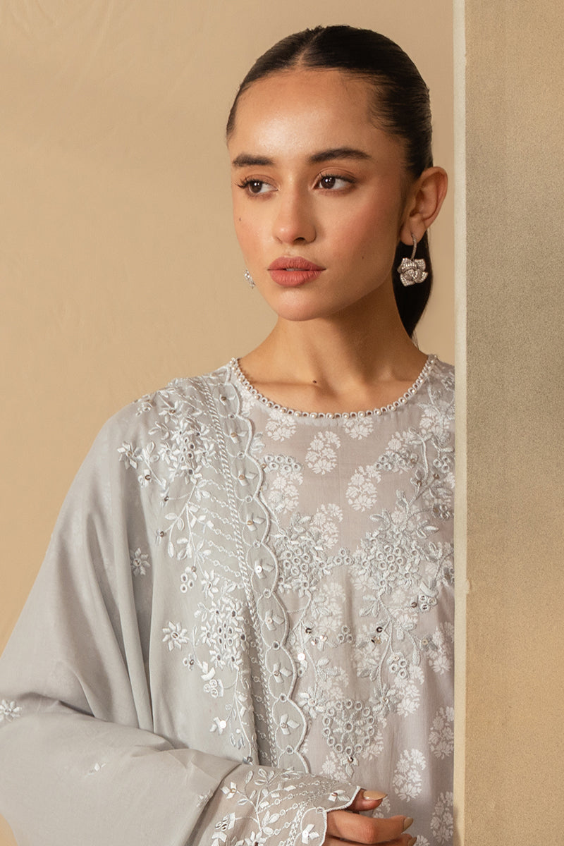 Cross Stitch | Mahiri Embroidered Lawn 24 | PEARL BLUE - Official Cross Stitch - Agha Fabrics UK