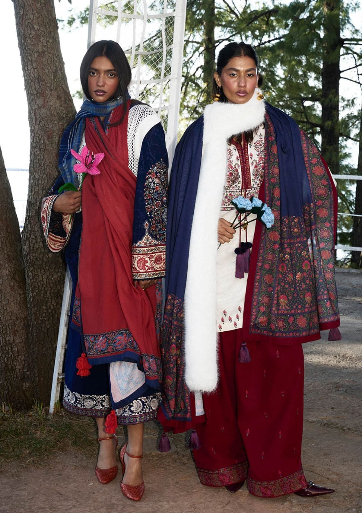 Winter Collection - Jugnu by Hussain Rehar - Autumn Winter - Rouge - Official Jugnu by Hussain Rehar - Agha Fabrics UK