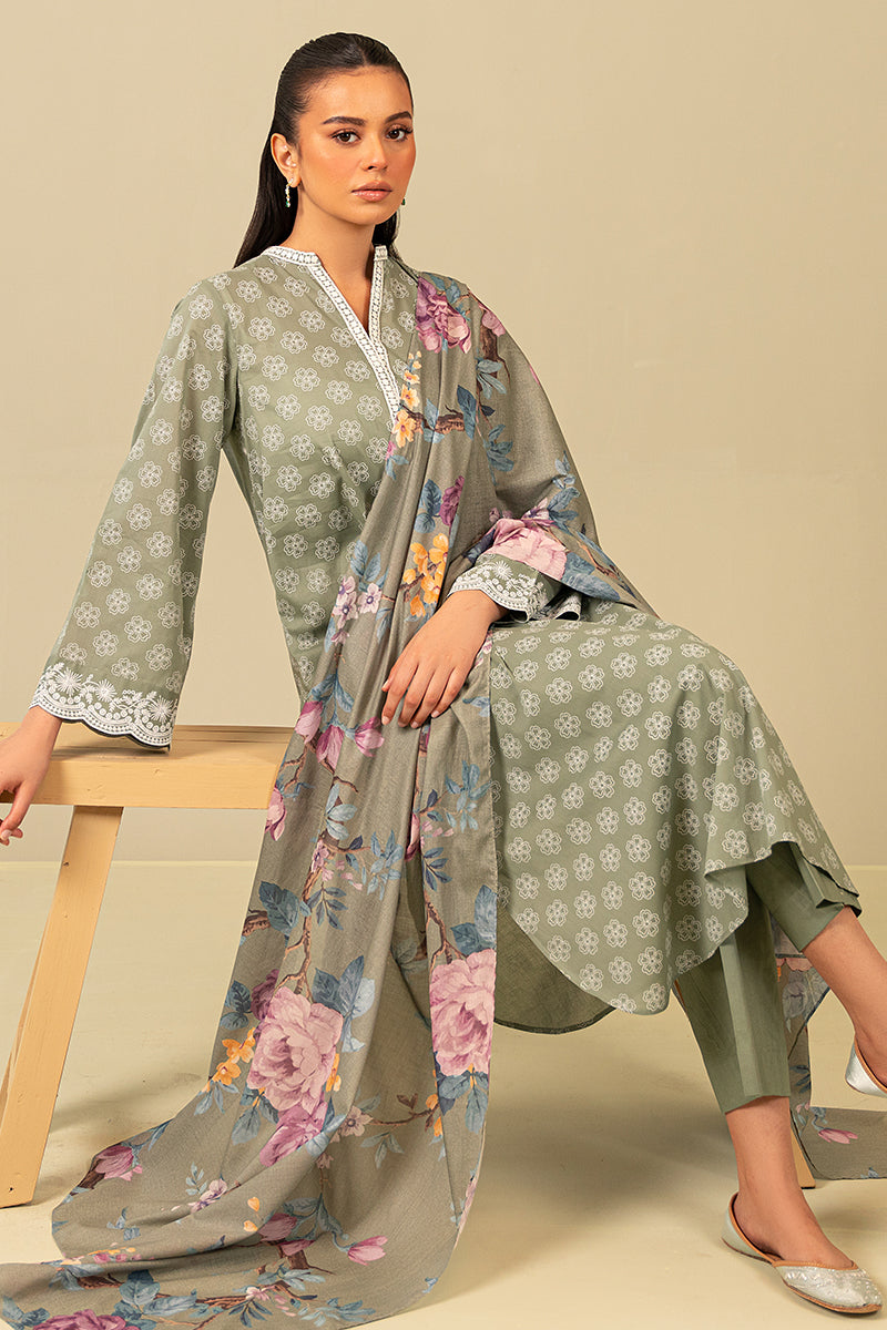 Cross Stitch | Daily Wear | BLOOMING SAGE - Official Cross Stitch - Agha Fabrics UK