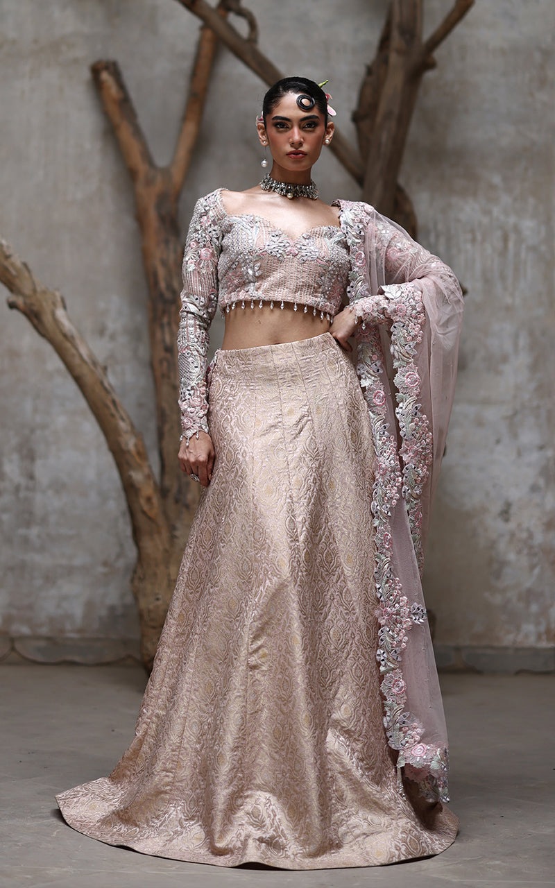 Threads and Motifs | Formal Dresses 25 | Organza Embroidered Blouse With Lehenga