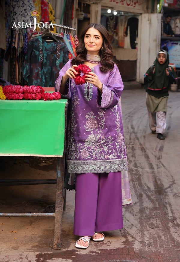 Asim Jofa | Summer Rhapsody | AJUBU-07 Embroidered Lawn - Official Asim Jofa - Agha Fabrics UK