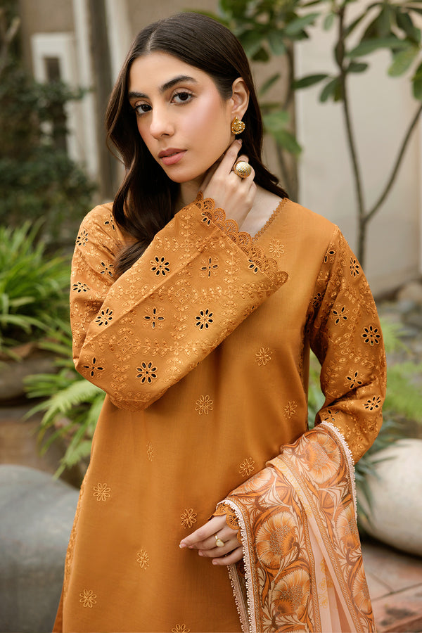 Farasha | Summer Weaves Embroidered Lawn | Golden Dusk
