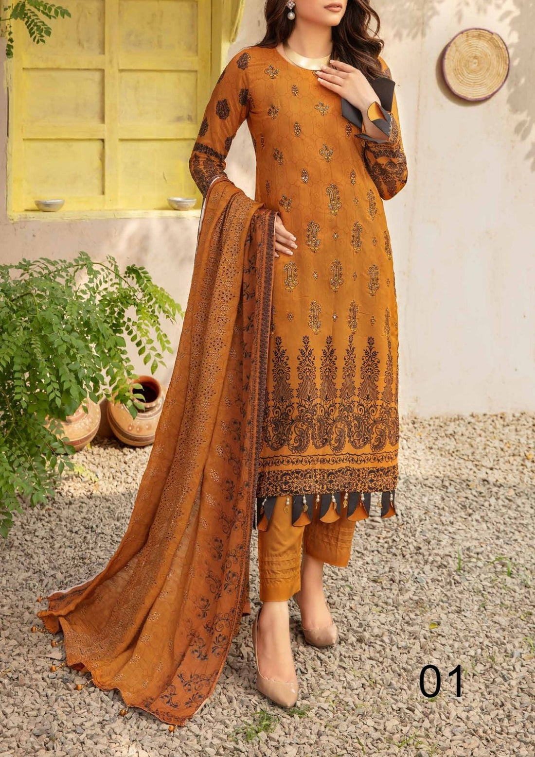 Winter Collection - Laiba - D/P Viscose - V26 - LV#01 - Official Laiba - Agha Fabrics UK